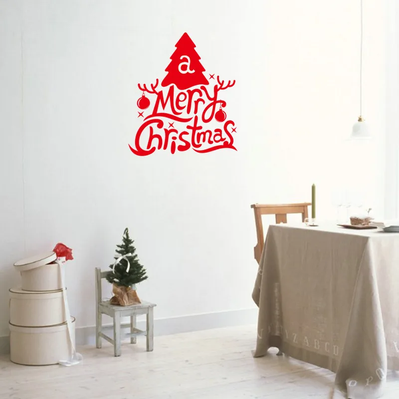 Рождественские украшения наклейки на стену для спальни обои гостиной домашний