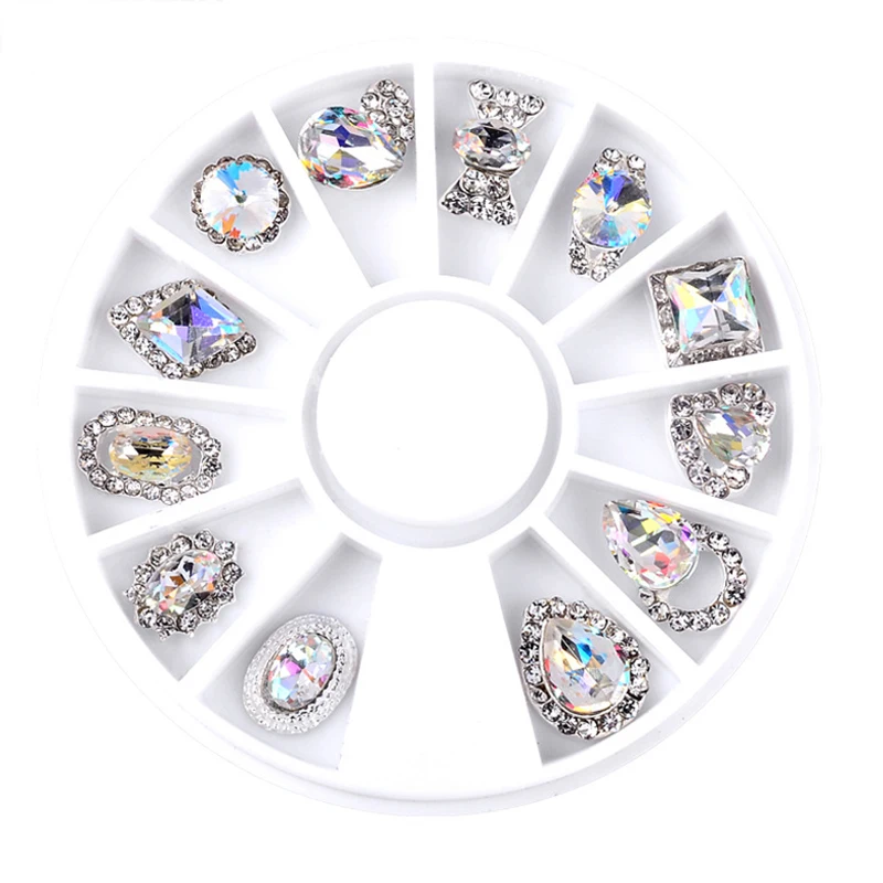 

Shellhard колесо для дизайна ногтей, стразы, алмазные драгоценные камни, металл AB, Кристалл, блестящие 3D Типсы, аксессуары, ювелирные изделия, инс...