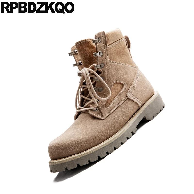 Пустыни из натуральной кожи и замши Осенние мужские ботинки в стиле пэчворк