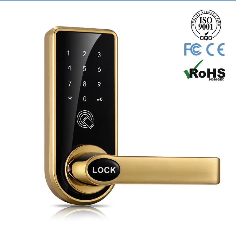 Золотой LACHCO Bluetooth смартфон электронный замок двери приложение Управление, код механические клавиши для домашнего отеля смарт-вход A18073AP - Цвет: Золотой