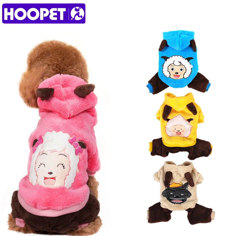 HOOPET собака кошка модная одежда милый мультфильм мягкий теплый бархат щенок Осенне-зимнее пальто Косплэй костюм