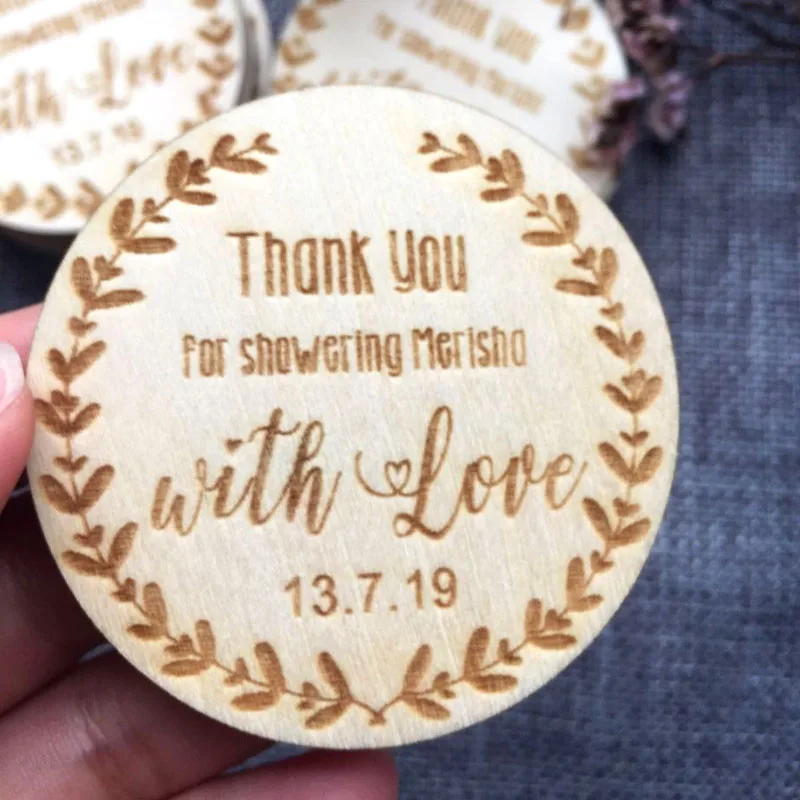 Лазерная гравировка деревянные магниты для сохранения даты подарок на свадьбу