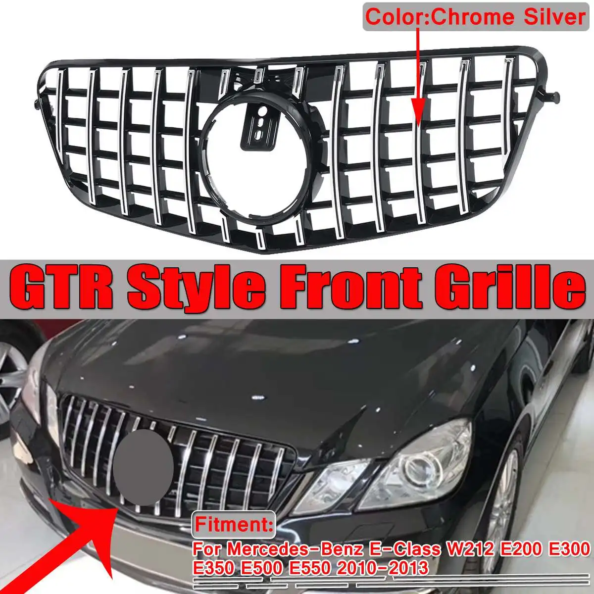 W212 GT решетка для GTR автомобильный передний бампер Mercedes Benz E Class E200 E300 E350 E500 E550 2010