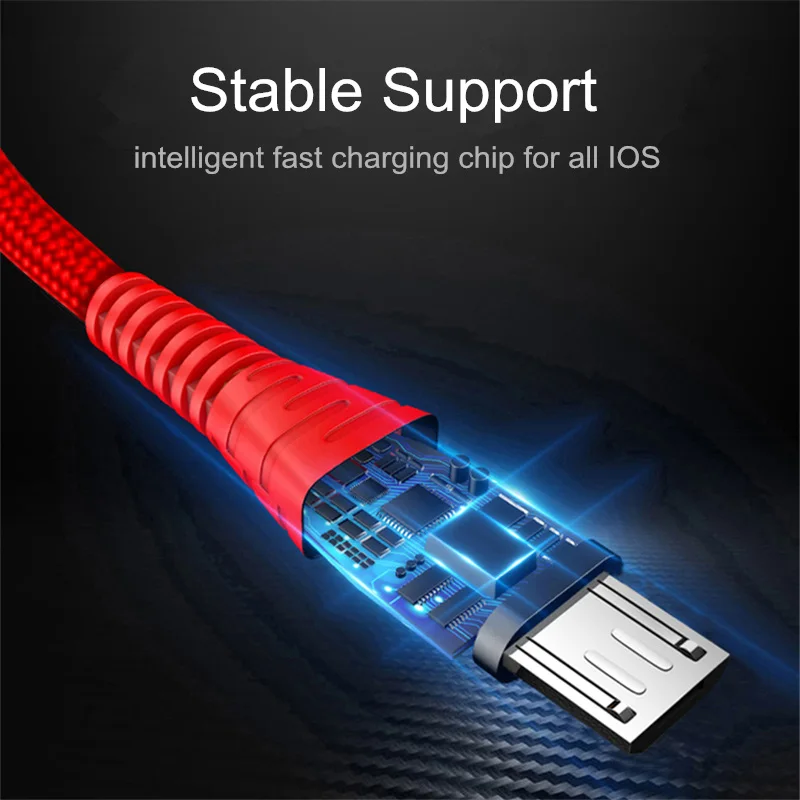 Кабель Micro USB Suhach 2.4A нейлоновый кабель для быстрой зарядки и передачи данных Samsung