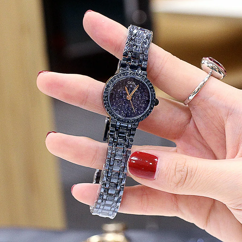 Роскошные женские наручные часы Стразы брендовые элегантные кварцевые со