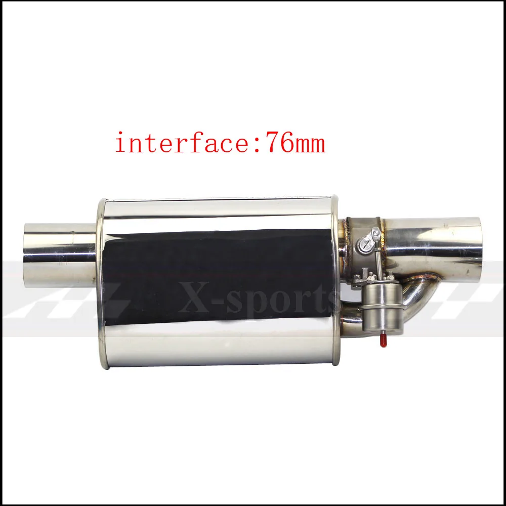 valve Mufflers 76mm Автомобильный вакуумный насос выхлопной трубы, переменные глушители клапанов, дистанционное управление, нержавеющая сталь, универсальный ID 51 мм 63 мм 70 мм 76 мм, плоская форма - Цвет: valve Mufflers 76mm