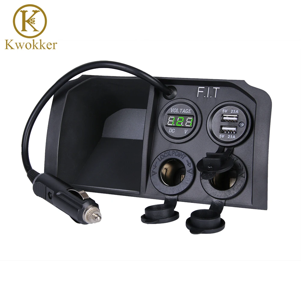 

Автомобильное зарядное устройство, 2 порта, для Honda Jazz, только 12 В, автомобильное зарядное устройство с вольтметром, светодиодный дисплей, двойное гнездо прикуривателя, 2 USB-порта