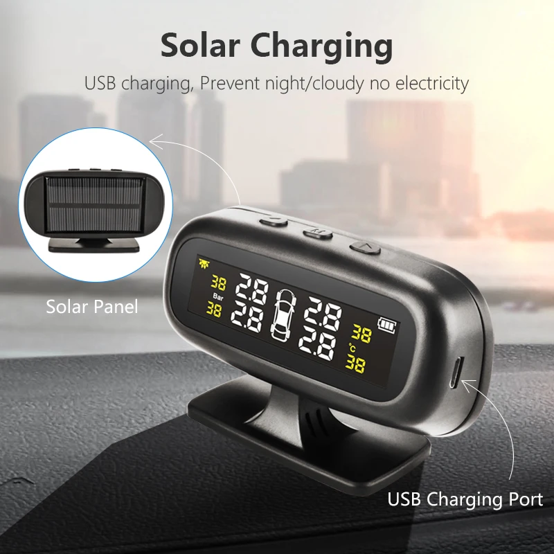Jansite Solar TPMS Автомобильная сигнализация давления в шинах монитор система дисплей