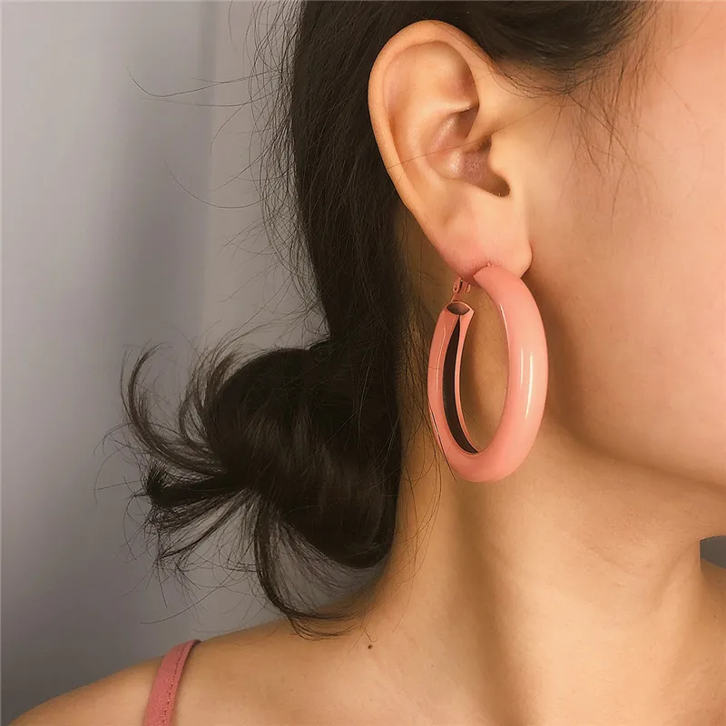 1 Пара простых ярких цветов круглые серьги для женщин и девушек индивидуальные