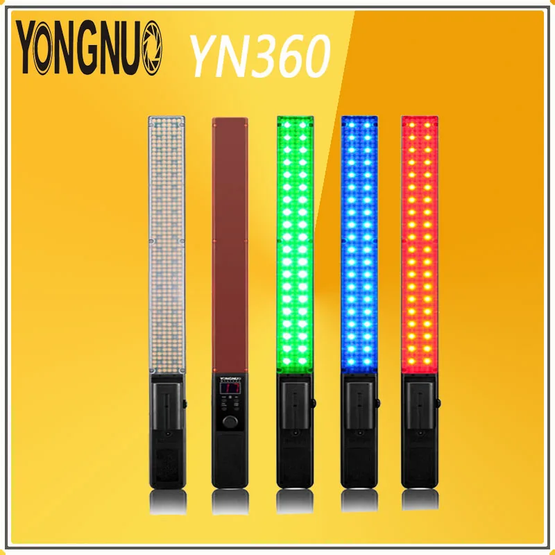 Ручной светодиодный светильник YONGNUO YN360 для видеосъемки 3200k 5500k RGB цветной 39 5 см