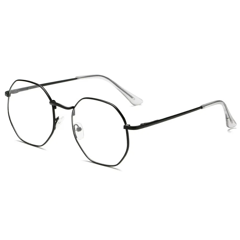 Polygon Glasses Модные унисекс классические металлические очки, оправа, женские круглые компьютерные очки, Ретро стиль, анти ратификация, очки для чтения - Цвет оправы: Polygon Glasses