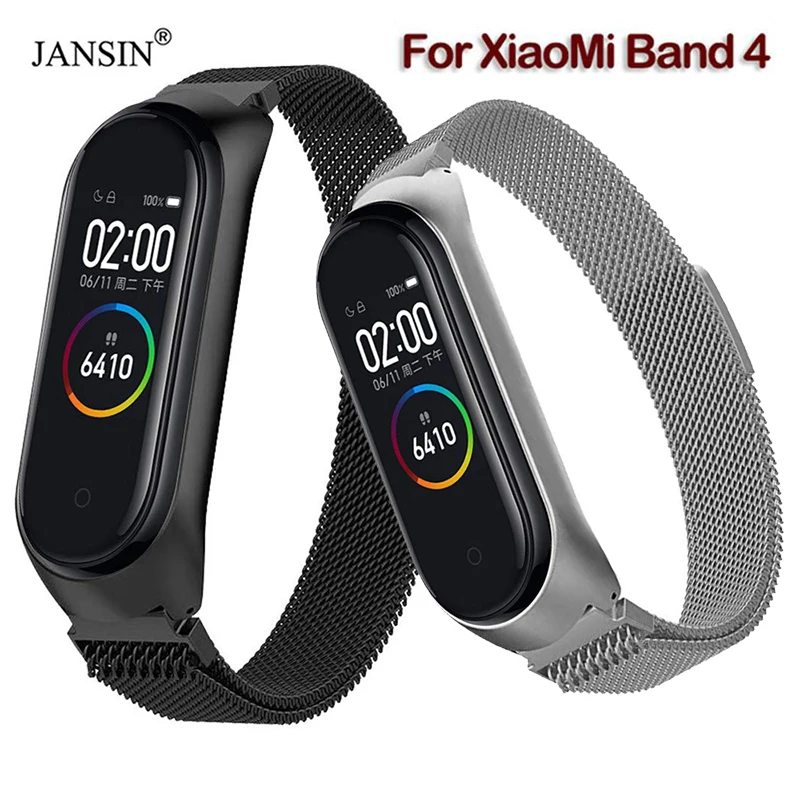 Mi band 4 Магнитный Миланский ремешок для Xiaomi Band сменный Браслет из нержавеющей