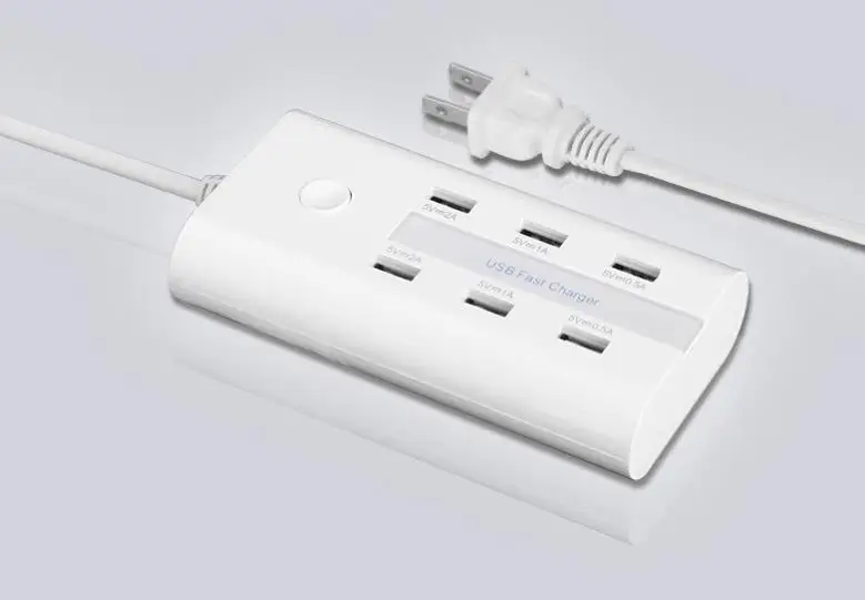 USB-розетка с 6USB-разъемами для зарядки многофункциональная легко носить собой