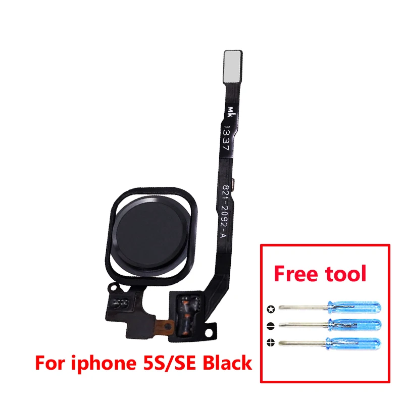 For 5S SE Black Для iPhone 5S, SE 6 6plus 6s 6s Plus кнопка домой гибкий кабель с сенсором отпечатков пальцев Touch ID в сборе для ремонта телефона - Цвет: For 5S SE Black