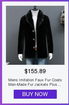 Men's Faux Fur Long Coat Brown/black Warm And Comfortable Winter New Brand Maylooks Hn128