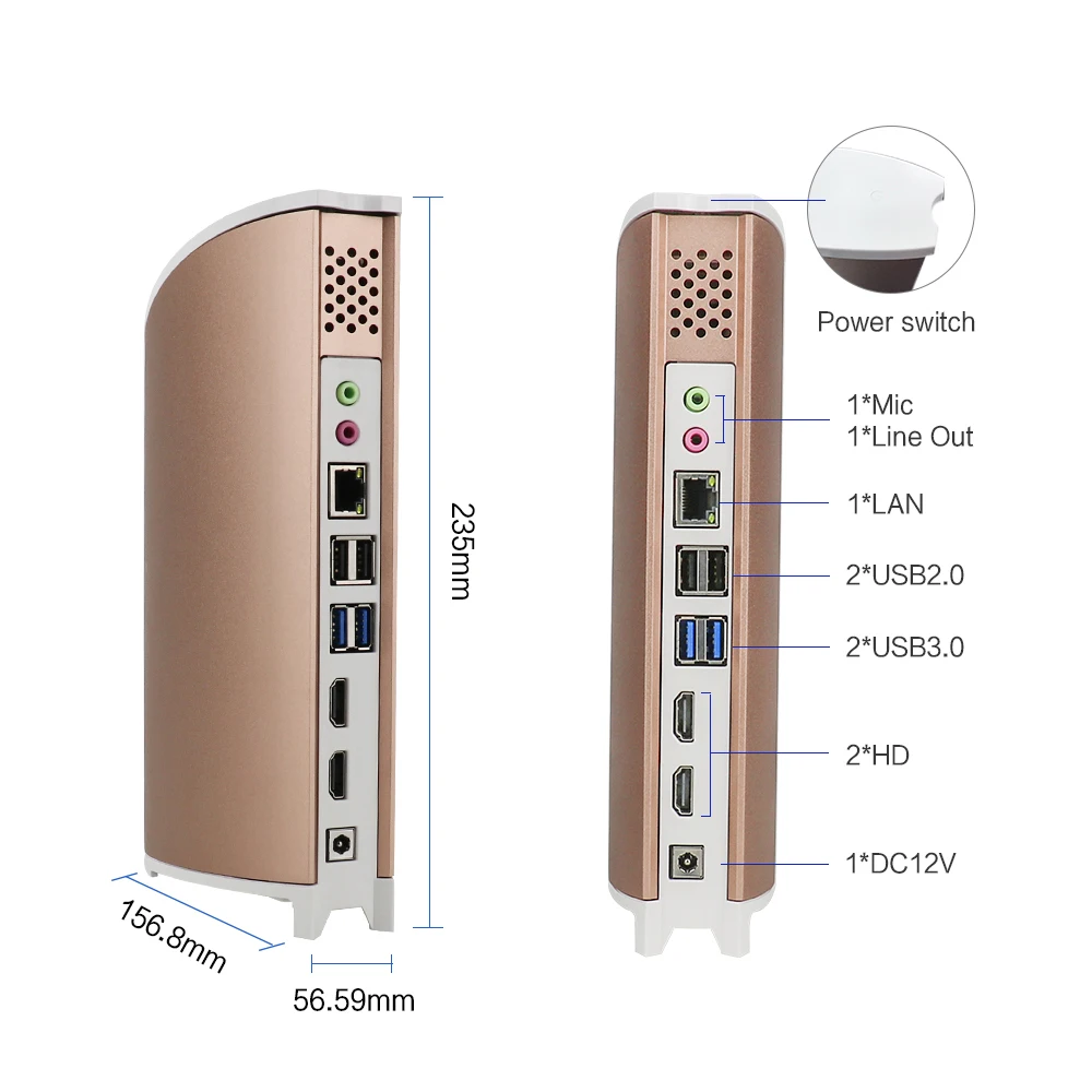 Yanling недорогой мини-ПК Intel Core i3 6100 i5 6500 i7 6700 DDR4 ОЗУ одна Lan 4K HD HTPC настольный
