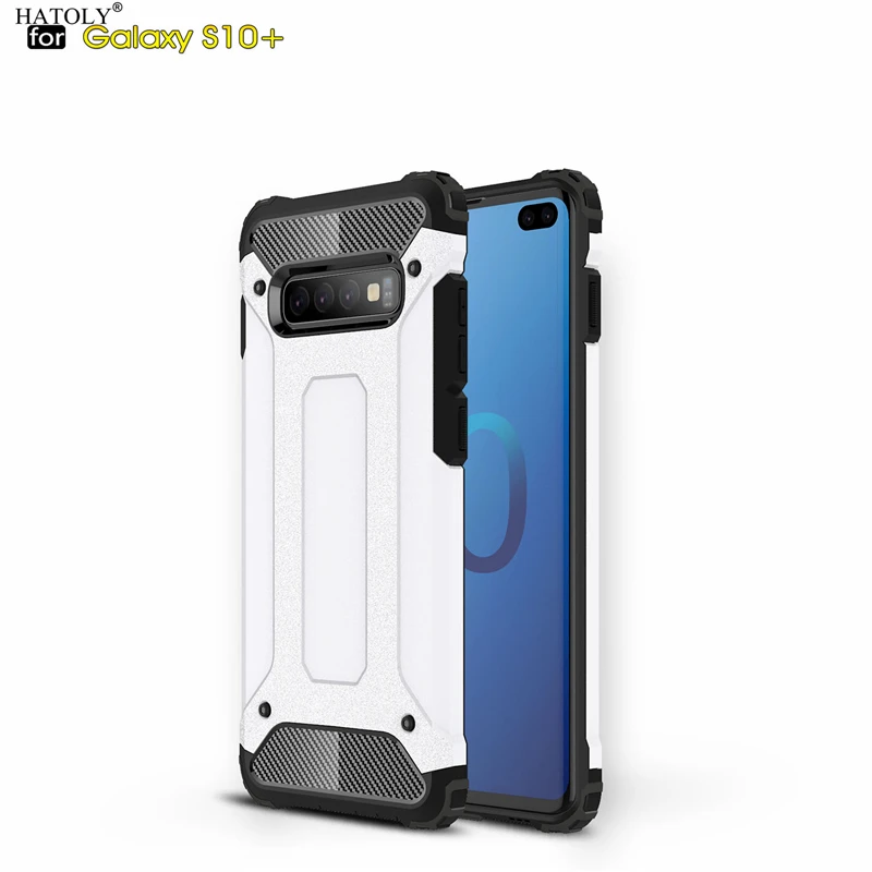 HATOLY For Coque Samsung Galaxy S10 Plus Case Heavy Armor Slim Hard Rubber Cover Silicon Phone for S10Plus | Мобильные телефоны и