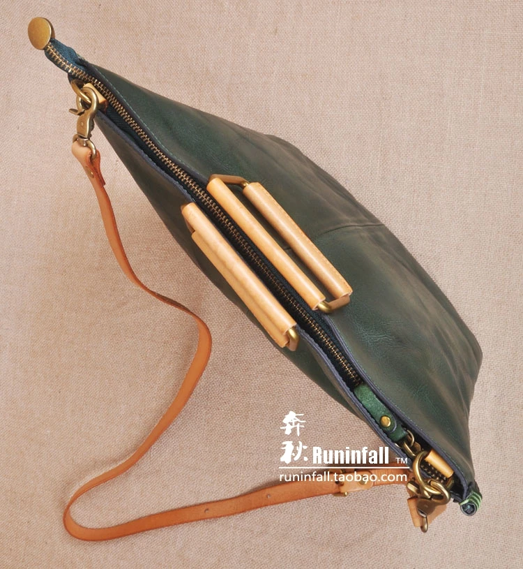 AETOO застежкой-молнией в Корейском стиле первый слой кожи hand-made A4 женский посылка дубления Ретро складки дикий плечо Месседжер
