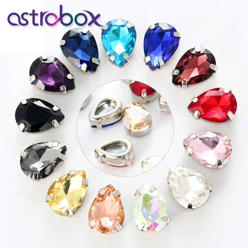 50 фотоблесток пришивные стразы для одежды с медным зажимом Швейные аксессуары