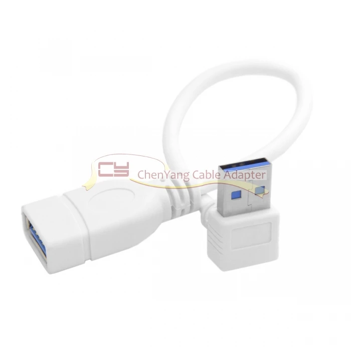 Chenyang белый Женский до 90 градусов прямоугольный USB 3,0 A мужской удлинитель 20 см
