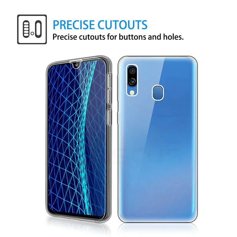 Двойной Мягкий защитный силиконовый чехол для Samsung Galaxy A10 A30 A40 A50 A20 A70 A20E A30s A01 A41 A51