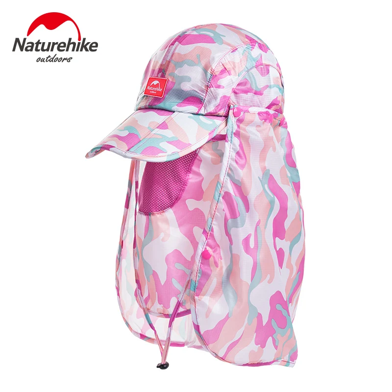 Pink NatureHike защищающая от УФ-излучения пляжная кепки быстросохнущие s Открытый камуфляж шляпа пеший Туризм переносной навес брода дышащий - Цвет: Pink