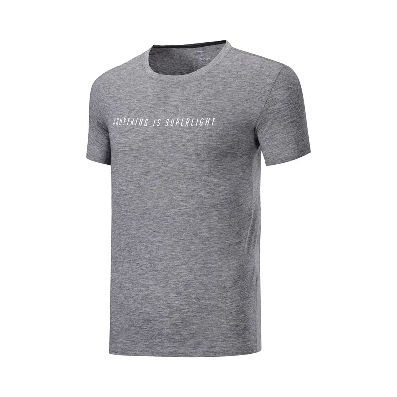 Li-Ning Мужская футболка для бега S/S Топ ATDRY AT BACTERIA 85% полиэстер 15% шерсть Стандартная посадка подкладка Спортивная футболка ATSP123 MTS3085 - Цвет: ATSP123-1H