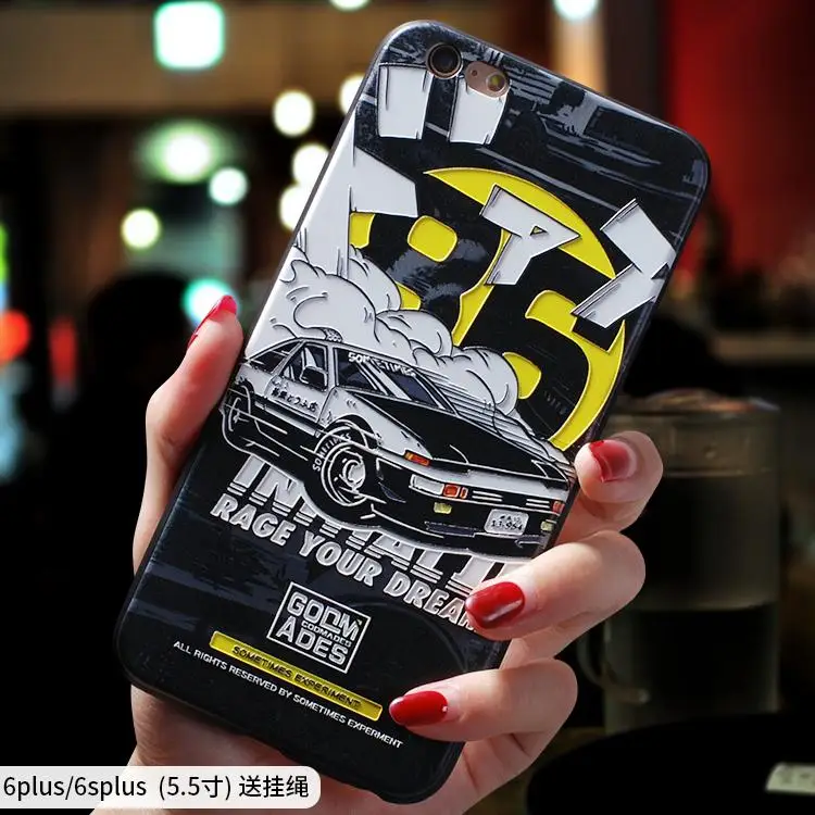 Initial D, Луна, астронавт, предупреждение о запрете курения рельефным тиснением чехол для iphone X Обложка для iphone 6 6s 7 8 plus - Цвет: 12 FOR 6 6S PLUS