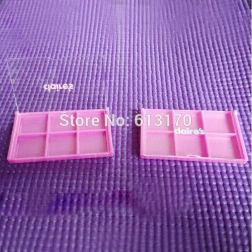 

6 Grid Pink Eyeshadow Case Empty Cosmetic Powder Compact DIY Cosmetics Packaging container with Printing