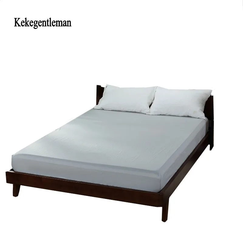 

Soft Fitted Sheet Gray Blue Mattress Cover Solid Bed Sheet Fitted Sheets 160x200 CM Wholesale Home Textiles Offer Drop Shipping
