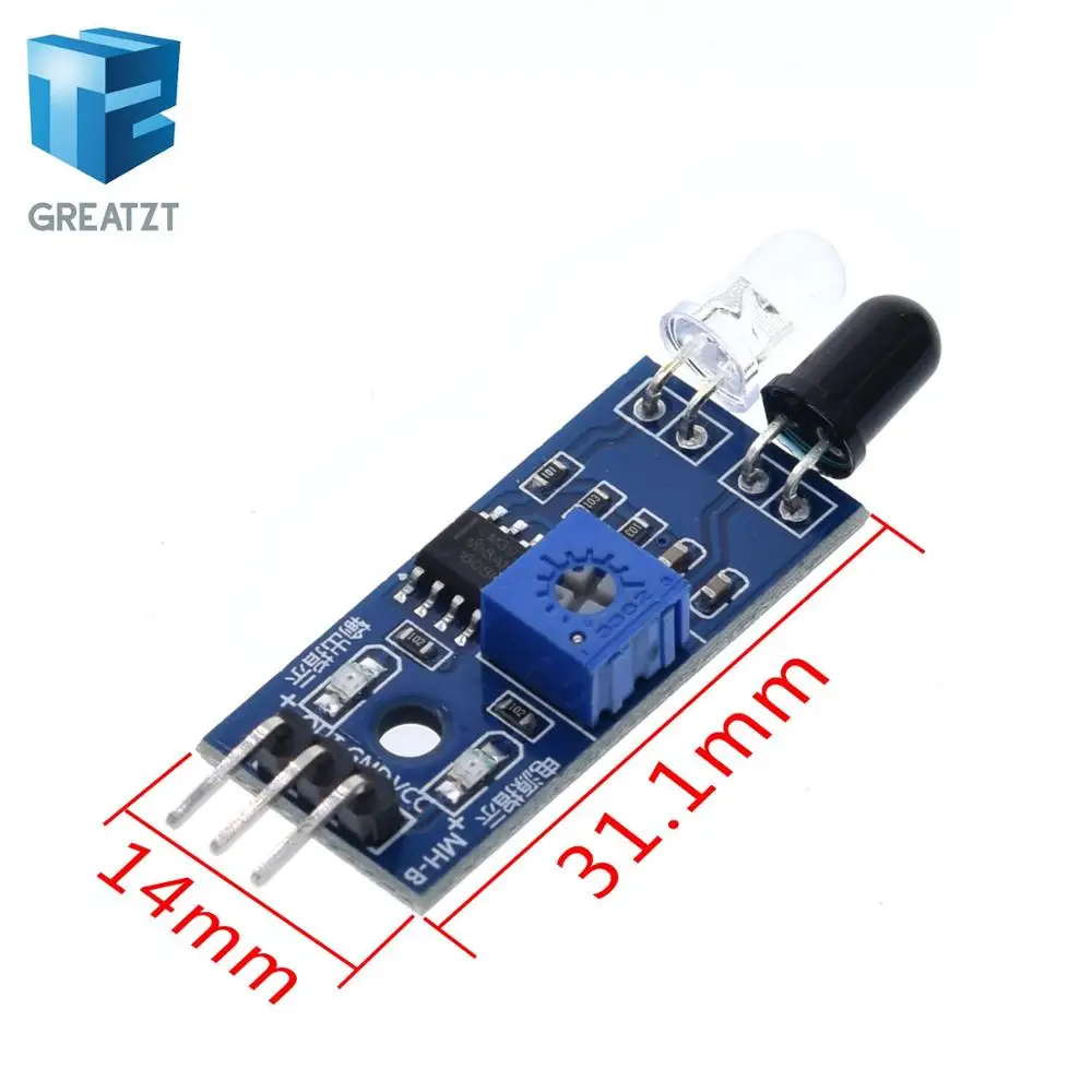 1 шт. GREATZT ИК инфракрасный обходом препятствий Сенсор модуль для рисунком «Робокар Поли» 3-жильный светоотражающий фотоэлектрический Новогодняя фарфор