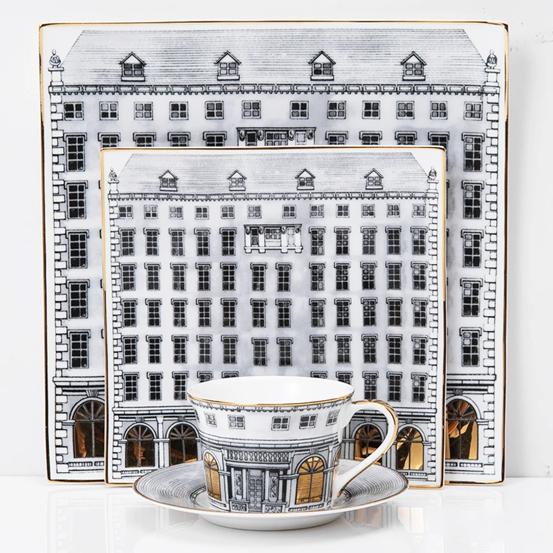 Классический Золотой лебединый замок декоративная кружка из костяного фарфора и