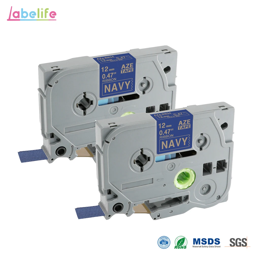 Labelife 2 шт. атласные ленты TZe R231 RN34 R234 совместимые с Brother P touch этикетки для PTD200