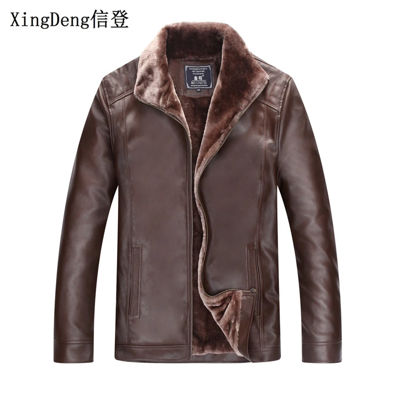 Куртка XingDeng мужская из ПУ кожи Свободная Повседневная модная верхняя одежда на