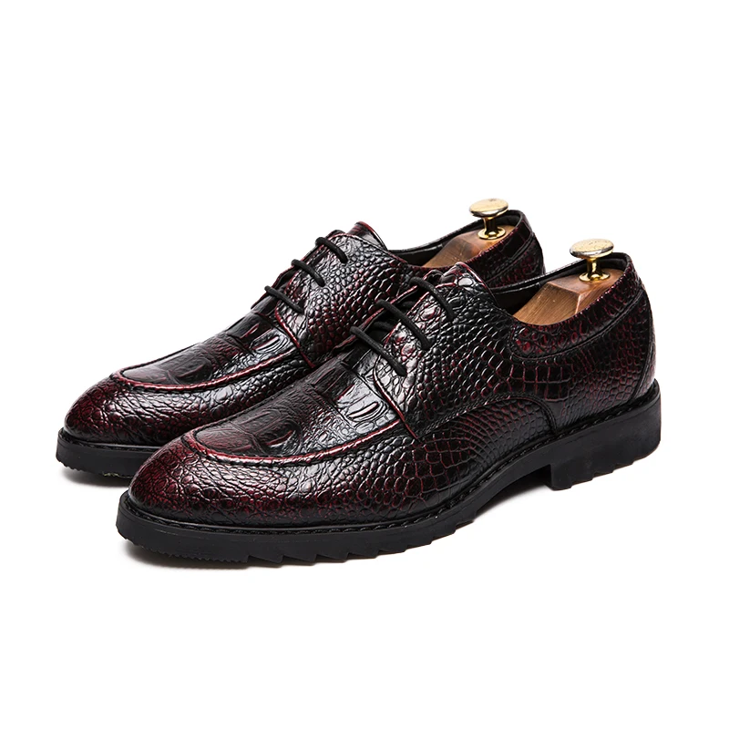 England style men leisure business nightclub soft leather shoes alligator grain platform oxfords shoe zapatos de hombre mocassin | Обувь