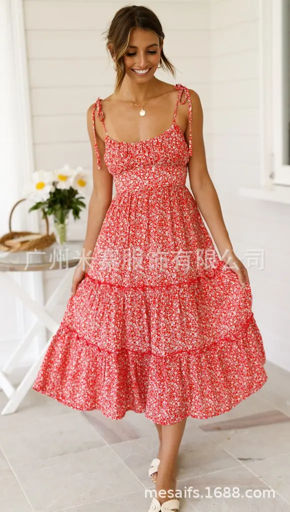 Женское платье макси на тонких бретелях винтажные пляжные платья без рукавов