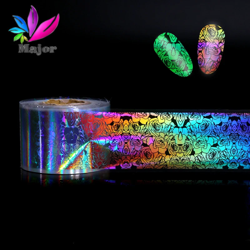 Модные наклейки для ногтей с лазерным дизайном переводная пленка из фольги