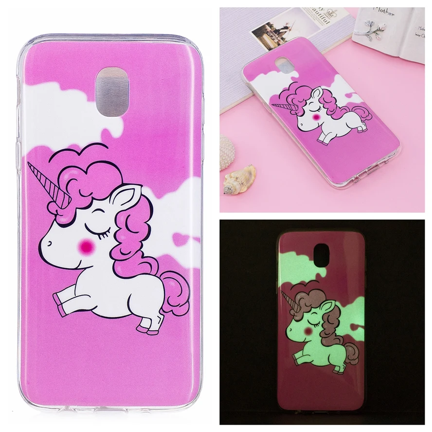 Ночь светящийся Силиконовый ТПУ для Coque samsung Galaxy J3 2017 чехол Чехол Fundas J330 корпуса |