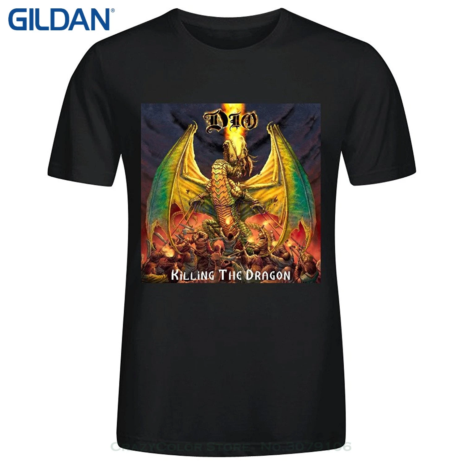 GILDAN 100% хлопковая Футболка для мальчика Dio Killing The Dragon мужские Уникальные футболки