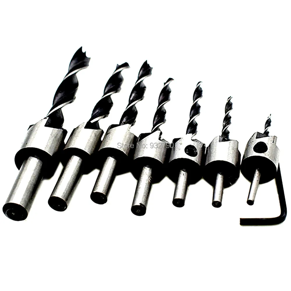 7 шт. расточные оправки сверло для дерева деревообработки зенковки фаска резак 3