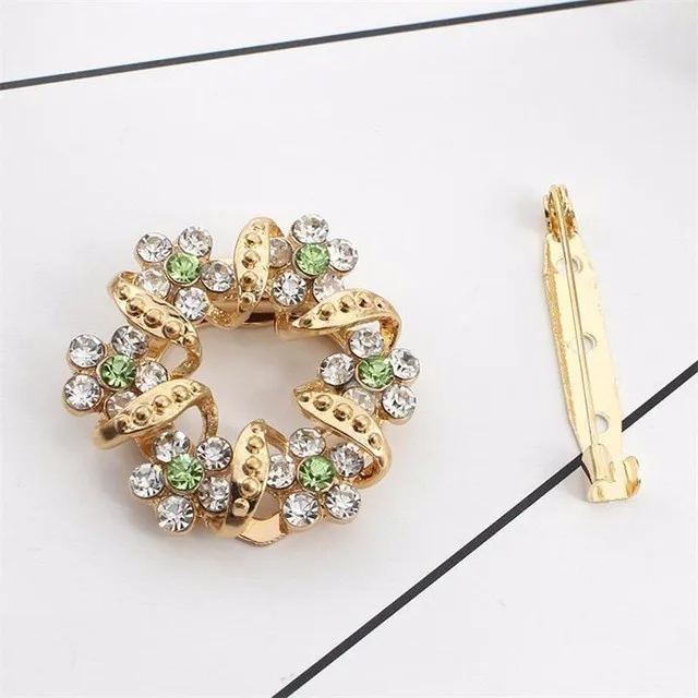 L Мода г. цветы брошь шарф пряжки букет Роскошный Кристалл Rhinestone Шарф Зажимы для Для женщин ювелирные изделия дропшиппинг - Окраска металла: L