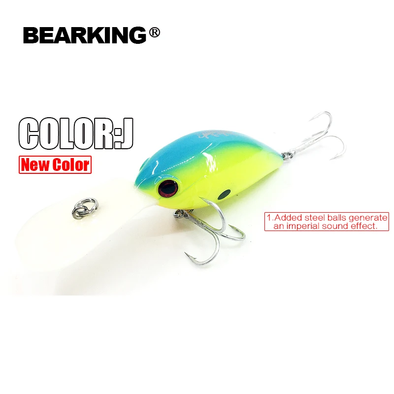 Perfect BearKing Hot professional fishing lures crank 64mm/16g dive 3.2m each lot 5pcs different colors free shipping|fishing lure|lot 5pcsbearking |