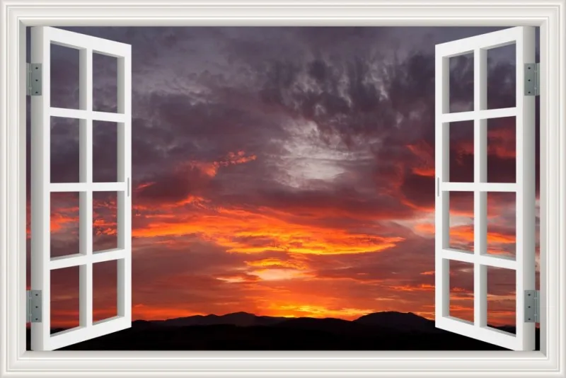 13 HD пейзаж 3D вид на окно наклейки виниловая наклейка обои облако голубое небо для гостиной кухня стены Искусство стены плакат картина - Цвет: 13
