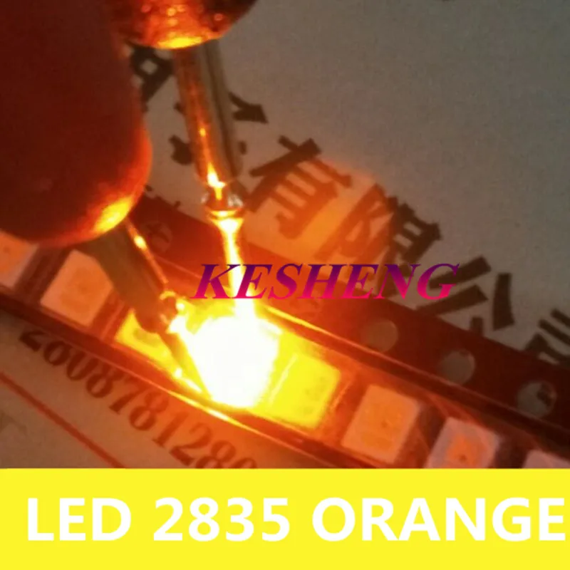 100 шт./SMD светодиодные лампы 2835 ярсветильник свет 0 2 Вт оранжевый Янтарный