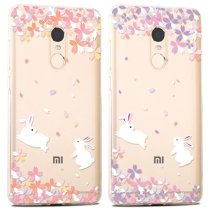 ZUCZUG ТПУ чехол для Xiaomi Redmi Note 4 цвета окрашенные цветы прекрасный кролик олень