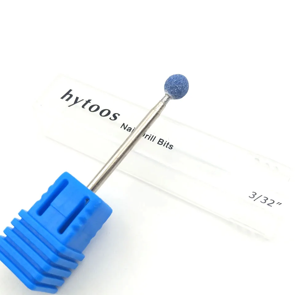 HYTOOS синий корунд мяч для ногтей сверло 3/32 &quotВращающийся керамический камень