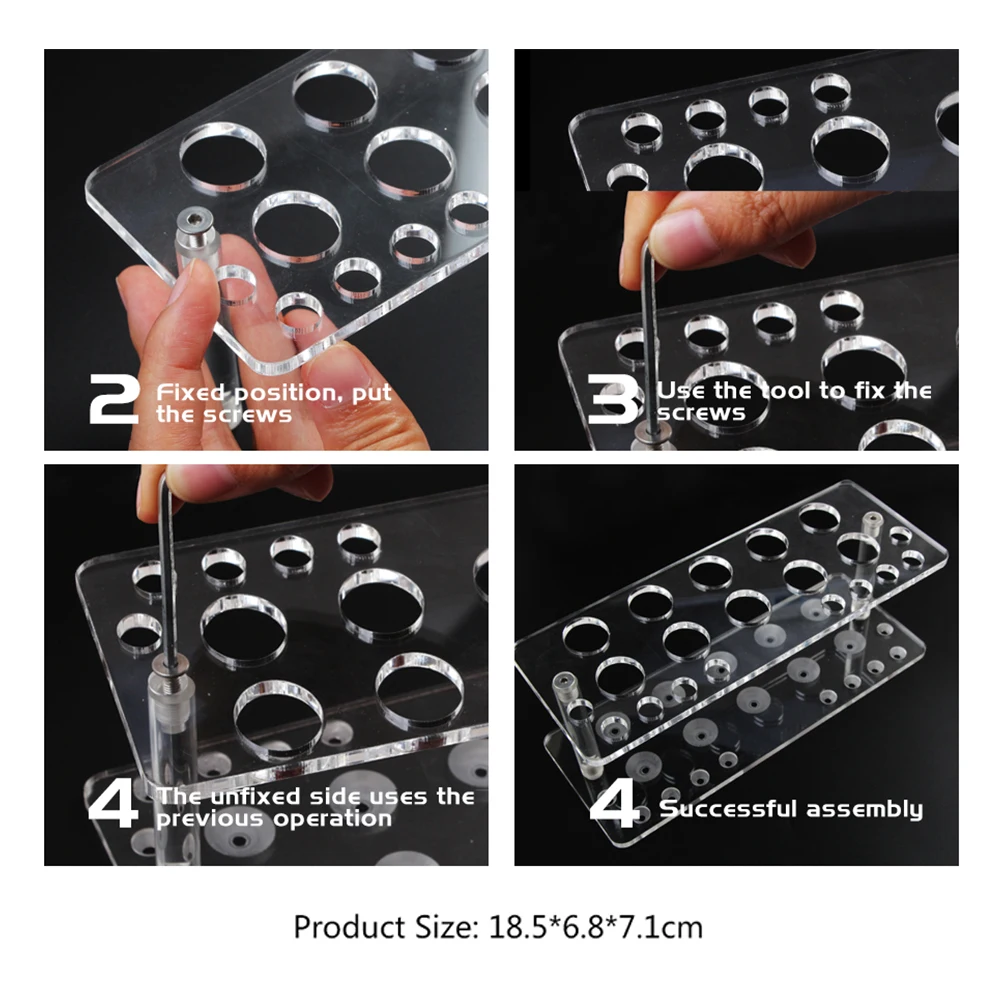 Держатель для кистей макияжа подставка модный прозрачный пластиковый набор