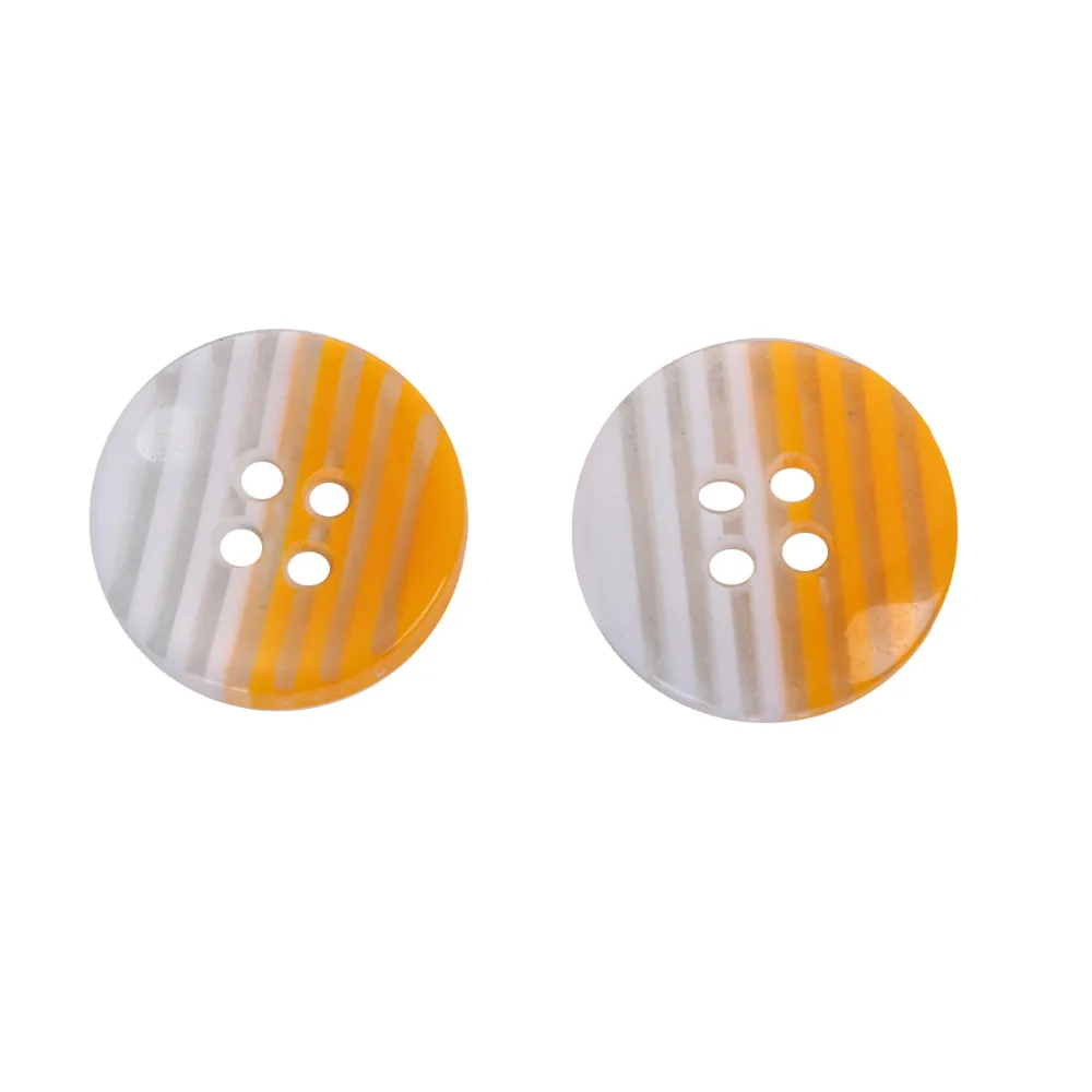 Doreenbeads 20 шт. 1.25 см красочные полосы смолы Пуговицы круглый 4-отверстия Кнопка для
