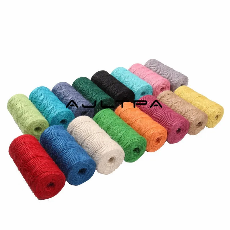 30Rolls 100M Natural Burlap Hessian Jute Twine Cord Hemp String 2mm Gift Wrap Packing Rustic Wedding Decoration | Дом и сад