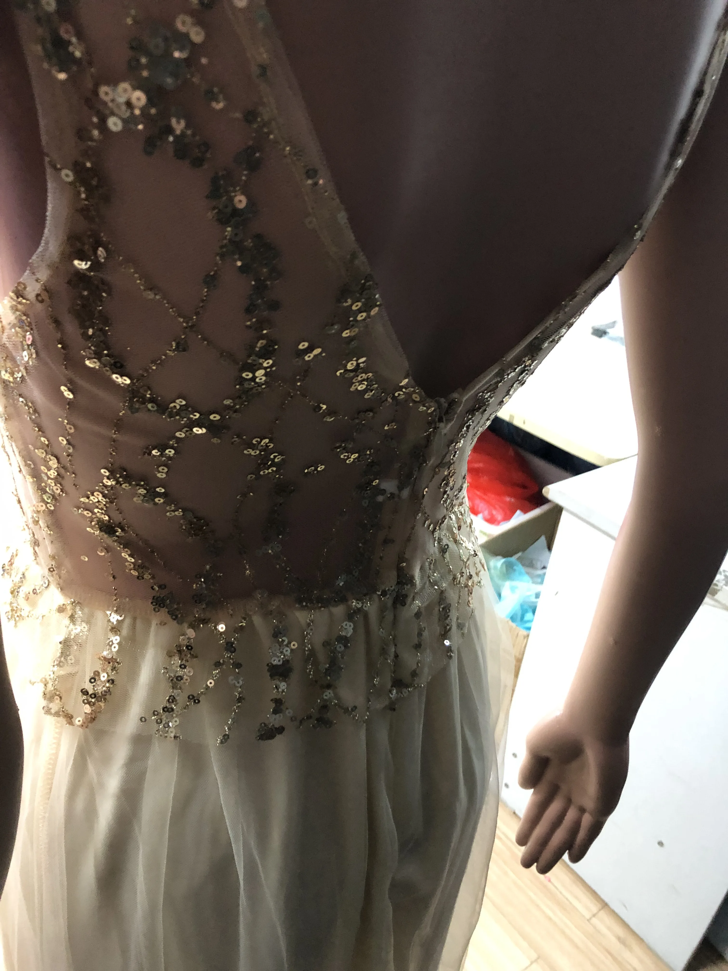 Сексуальная вечерние платья с глубоким V-образным вырезом Блестящее